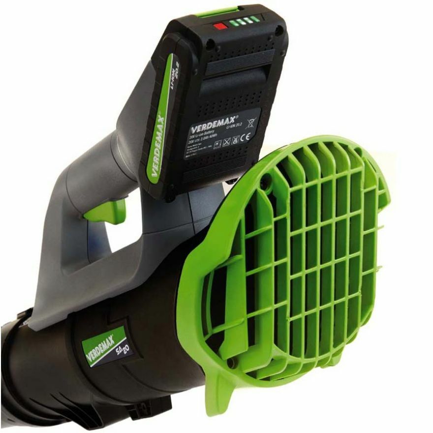 SOFFIATORE ASSIALE A BATTERIA 20V VERDEMAX SA20 + BATTERIA 2Ah e CARICABATTERIA1