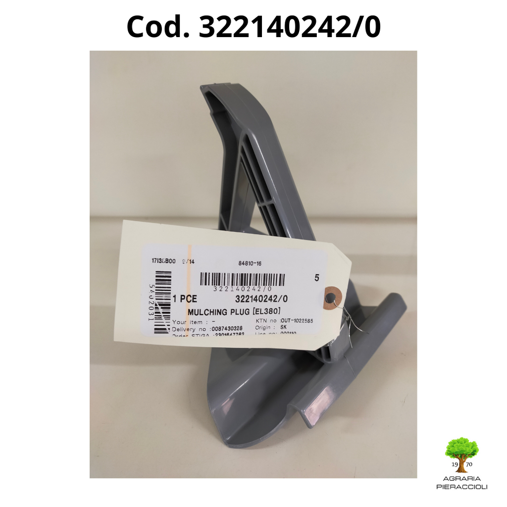 TAPPO MULCHING 322140242/0 RICAMBIO ORIGINALE STIGA TOSAERBA COMBI 40 - SLM 5400