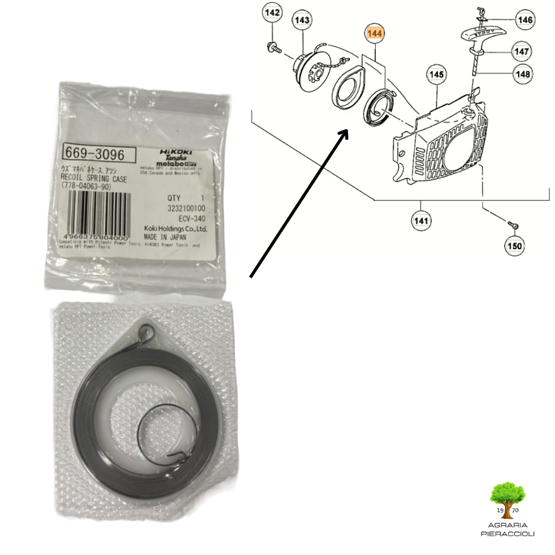 MOLLA AVVIAMENTO PER MOTOSEGA HITACHI CS38EK -38EL CS45EL TANAKA ECV3801 ECV45010