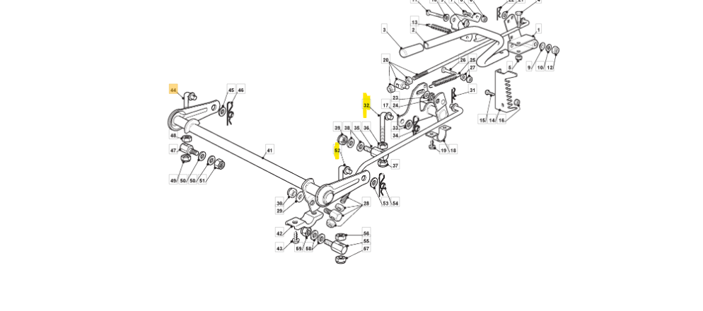 TIRANTE ANTERIORE ASSE PIATTO TAGLIO TRATTORINO ALPINA GGP STIGA 125840025/243