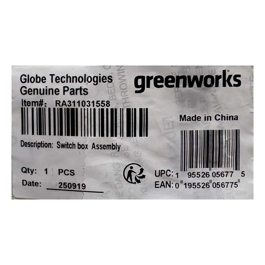 GREENWORKS INTERRUTTORE SWITCH AVVIAMENTO RICAMBIO 311031558 TOSAERBA G40LM351