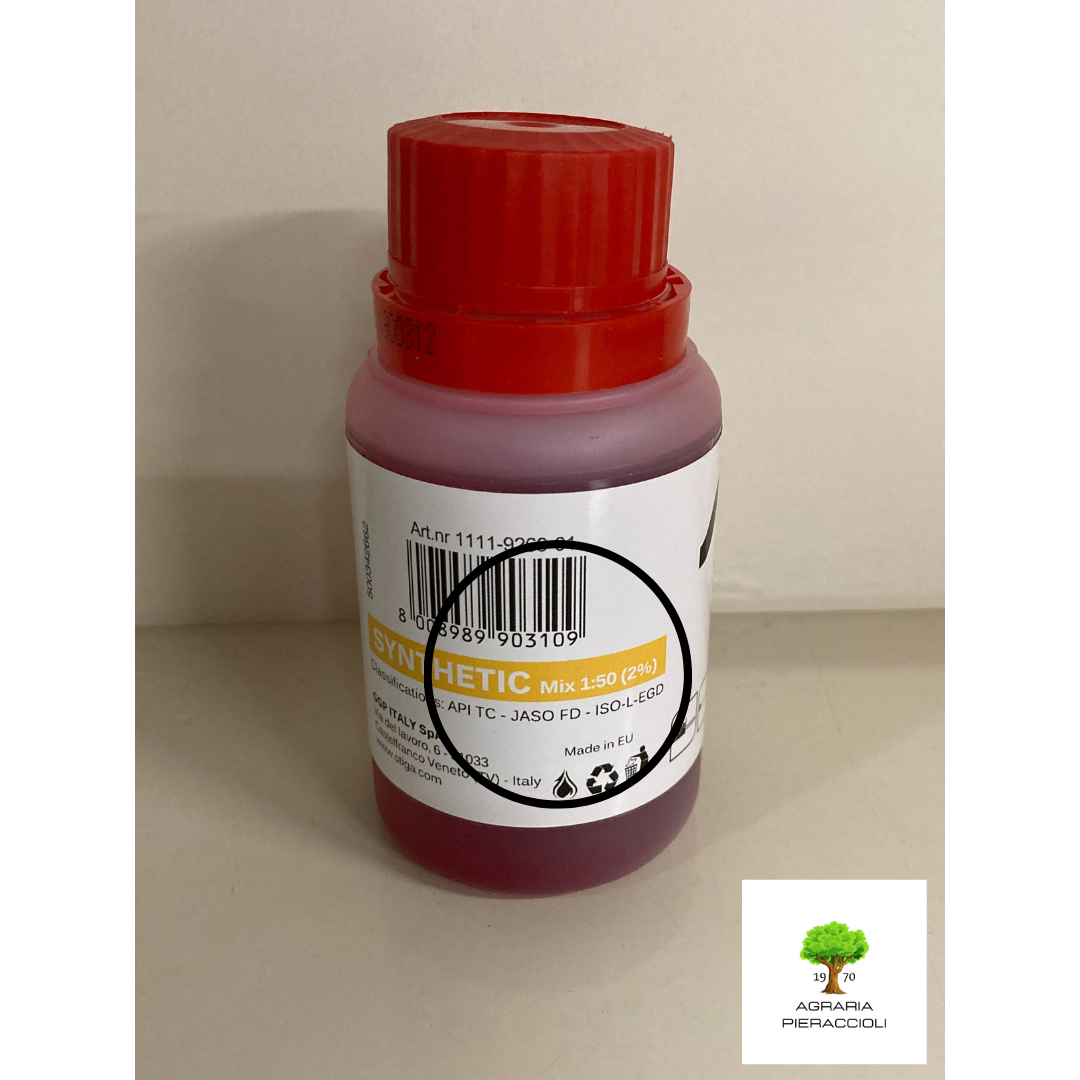 OLIO SINTETICO STIGA 0.1Lt PER MOTOSEGHE, DECESPUGLIATORI E MOTORI 2 TEMPI1