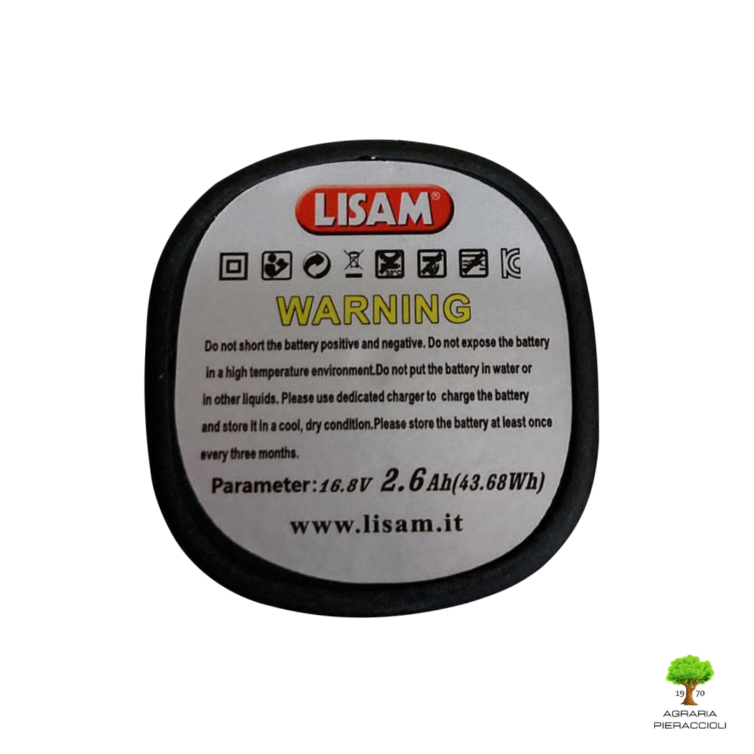 BATTERIA LISAM 16.8V 2.6Ah PER FORBICI TL25 TL26 TL32 LEGATRICE LG25 COD. A19202
