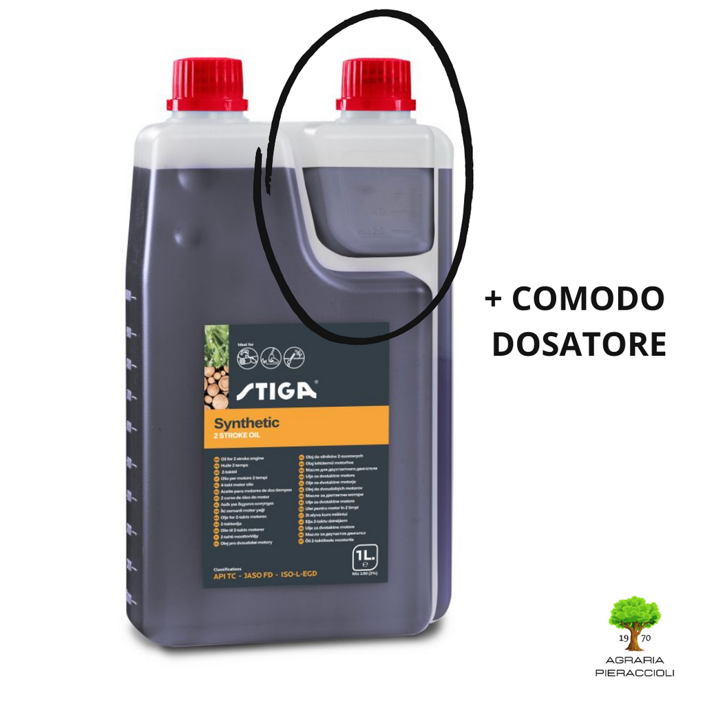STIGA OLIO MIX SINTETICO PER MOTORI 2 TEMPI 1Lt QUALITA' SUPERIORE +DOSATORE0