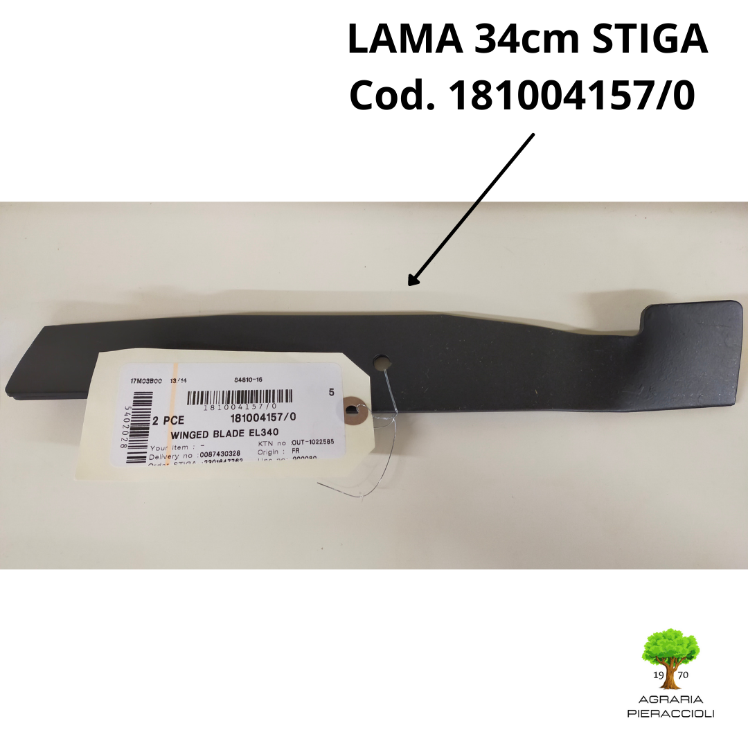 LAMA  34cm 181004157-181004465 RICAMBIO ORIGINALE TOSAERBA  STIGA COMBI 36 E1