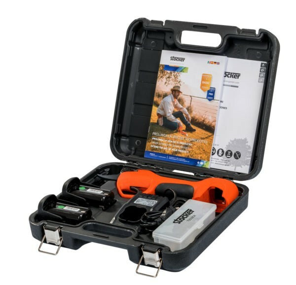 STOCKER VULCANO E-30 TP FORBICE DA POTATURA A BATTERIA +  2 BATTERIE + VALIGETTA3