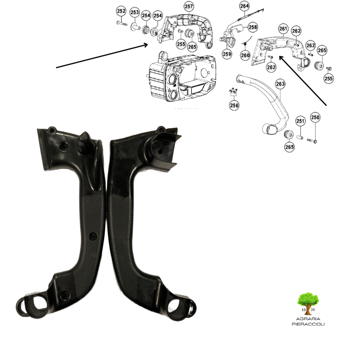 IMPUGNATURA COMPLETA  MOTOSEGA HITACHI CS25EC TANAKA TCS28010