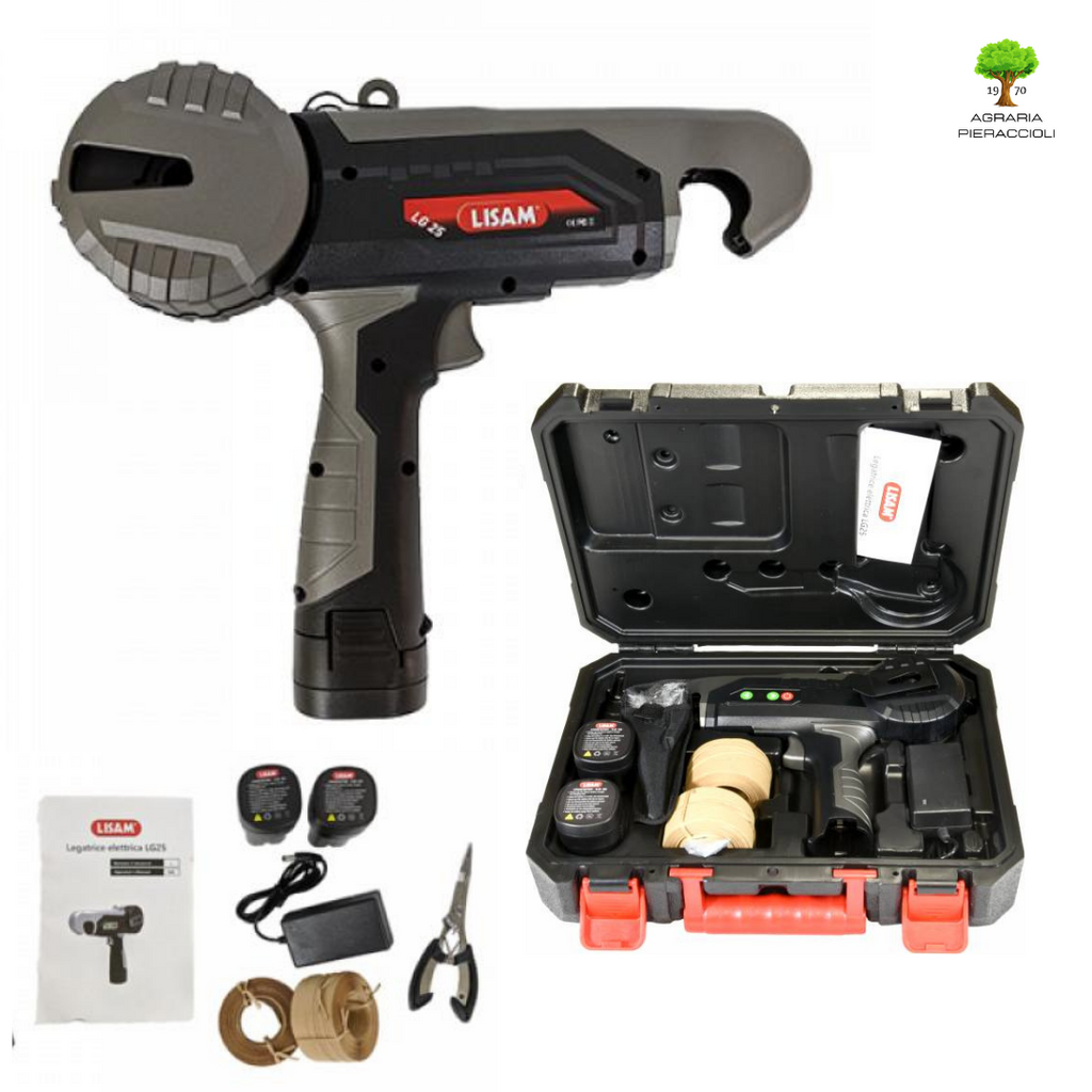 LEGATRICE A BATTERIA LISAM LG25 Ø25cm CON 2 BATTERIE PINZATRICE + BOBINE OMAGGIO1