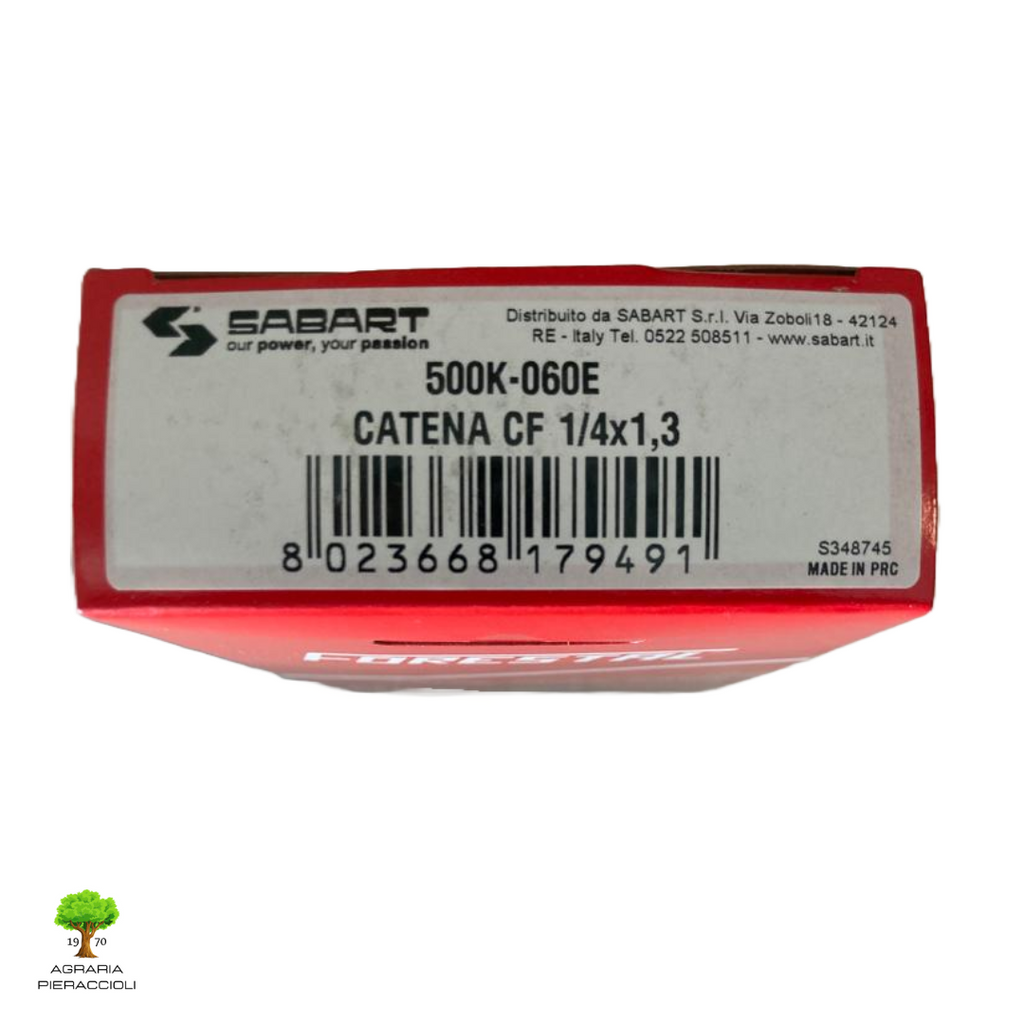 CATENA SABART FORESTAL MOTOSEGA PASSO 1/4" SPESSORE 1,3mm MAGLIE 60 25AP060E2