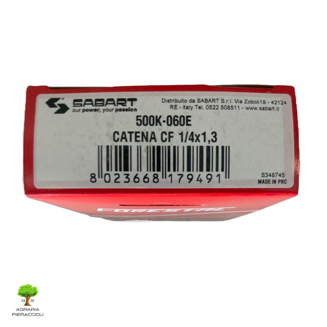CATENA SABART FORESTAL MOTOSEGA PASSO 1/4" SPESSORE 1,3mm MAGLIE 60 25AP060E2