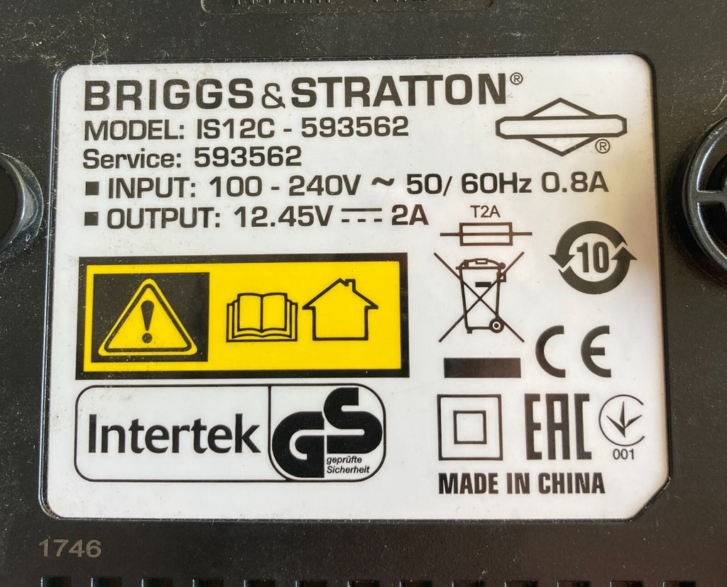 CARICABATTERIA ORIGINALE BRIGGS & STRATTON PER BATTERIE MOTORI INSTART2