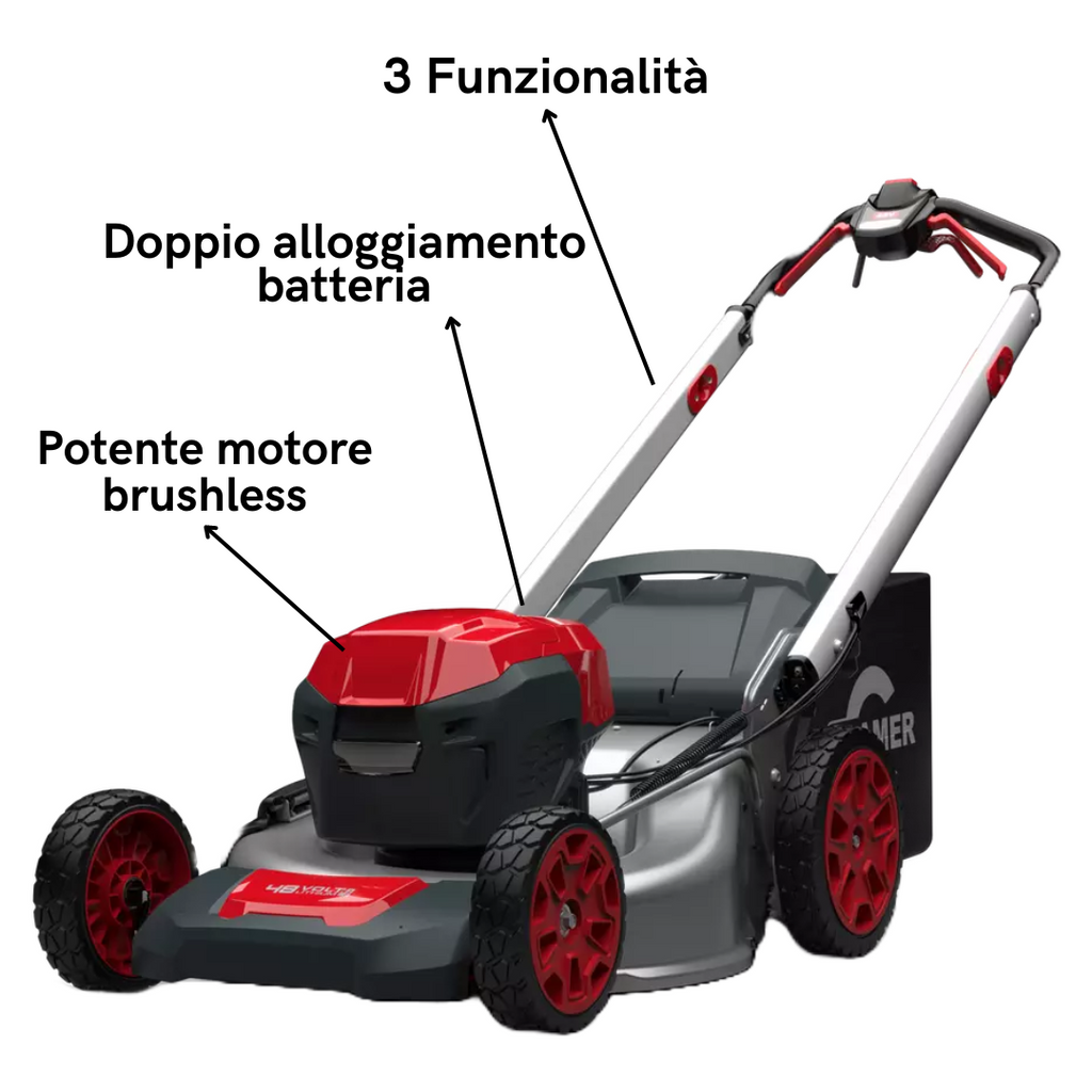 CRAMER GREENWORKS 48V TOSAERBA RASAERBA SEMOVENTE 48LM48SP PROFES + BATTERIA 4Ah1