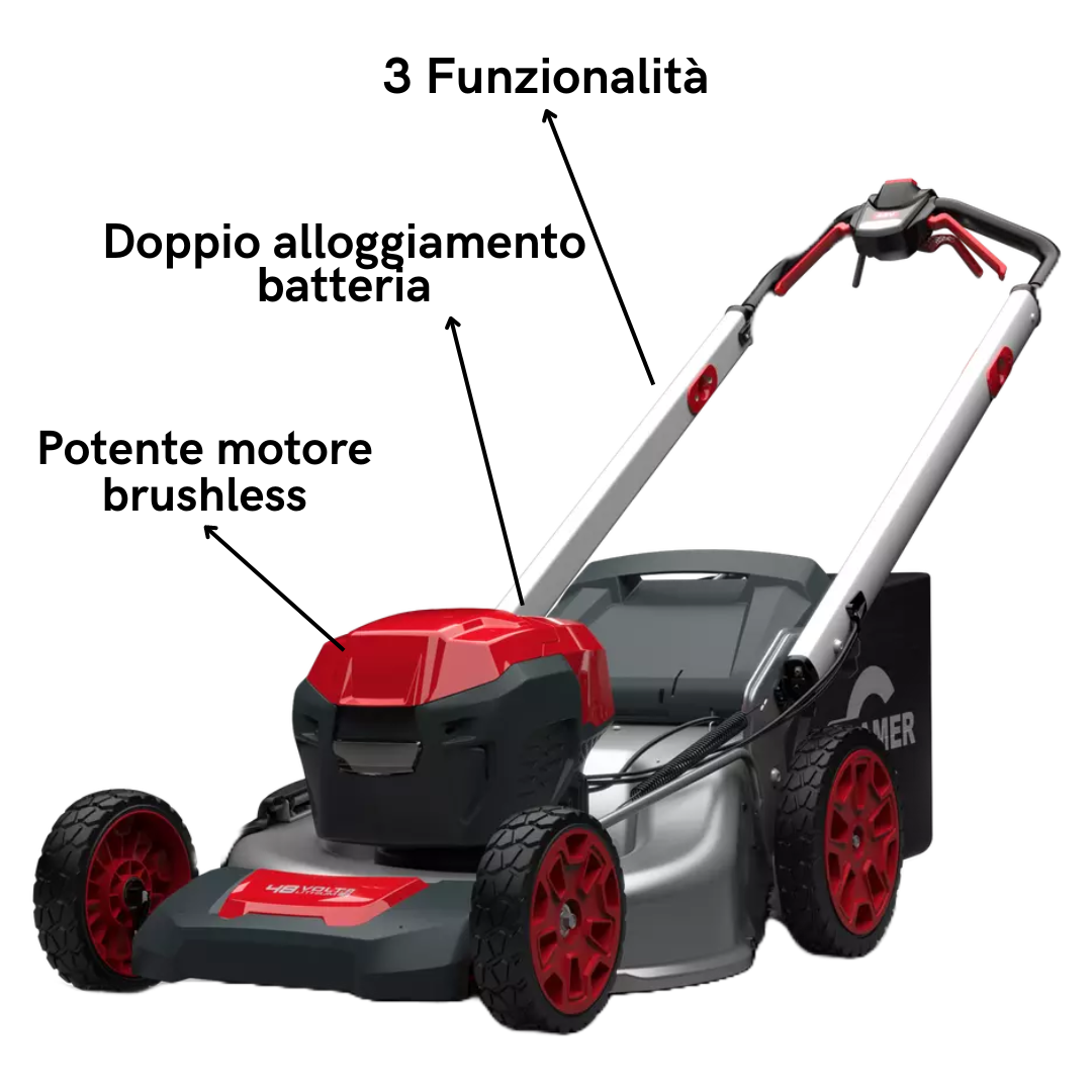 CRAMER GREENWORKS 48V TOSAERBA RASAERBA SEMOVENTE 48LM48SP PROFES + BATTERIA 4Ah1