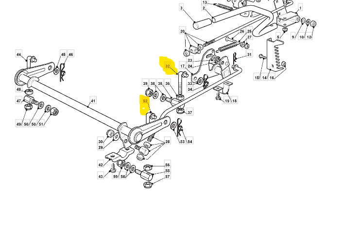 TIRANTE ANTERIORE ASSE PIATTO TAGLIO TRATTORINO ALPINA GGP STIGA 125840025/242