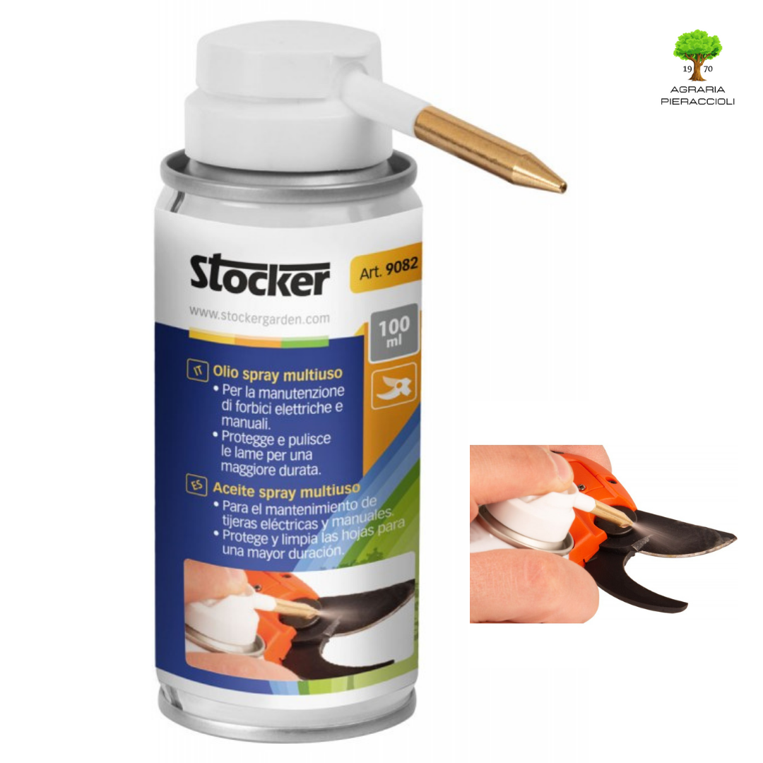 OLIO SPRAY STOCKER PER MANUTENZIONE PULIZIA FORBICI ELETTRICHE E MANUALI 100ml2
