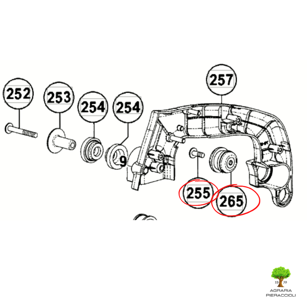 AMMORTIZZATORE + VITE ORIGINALI PER MOTOSEGA HITACHI CS25EC TANAKA TCS28015