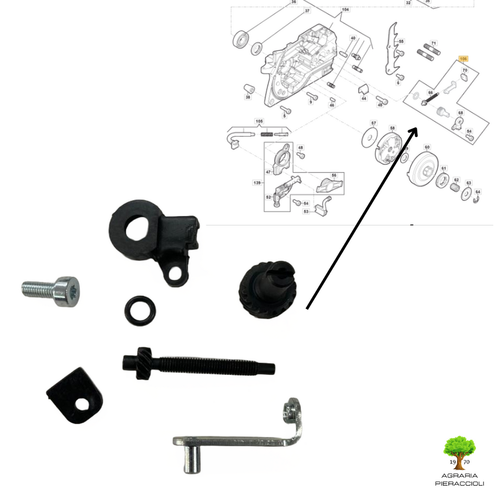 TENDICATENA COMPLETO MOTOSEGA STIGA-ALPINA AC46-52 546-552 CS750-755 SP466-5260