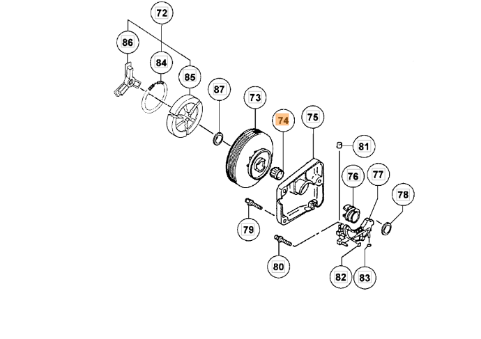 HITACHI CUSCINETTO RULLI FRIZIONE MOTOSEGA  CS38EK-EL CS45EL TANAKA ECV3801 45016