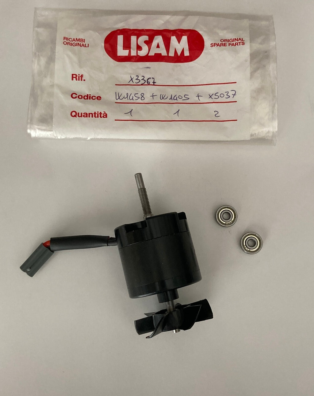 LISAM MOTORE ABBACCHIATORE OLIWATT2 ORIGINALE COMPLETO VENTOLA CUSCINETTI SEEGER2