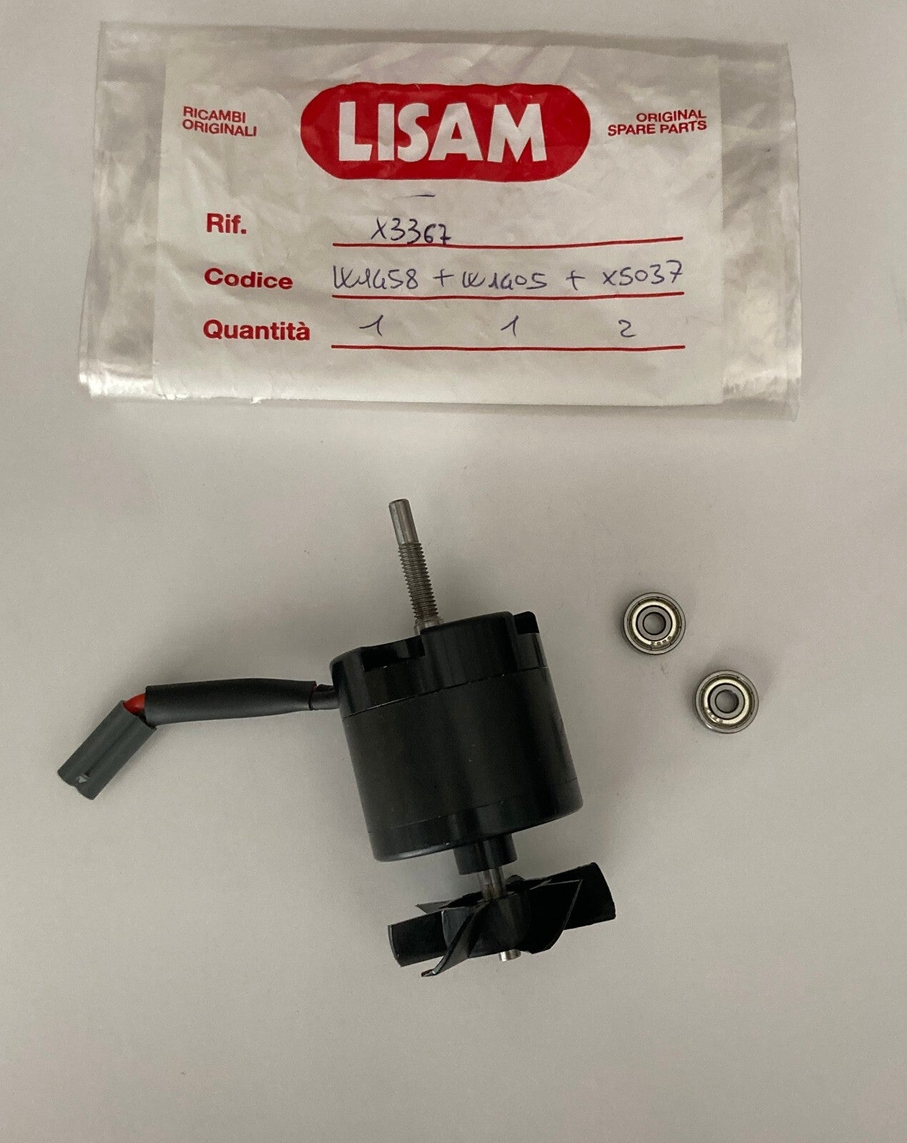 LISAM MOTORE ABBACCHIATORE OLIWATT2 ORIGINALE COMPLETO VENTOLA CUSCINETTI SEEGER2