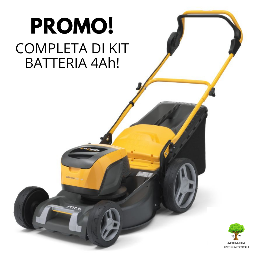 TOSAERBA RASAERBA A BATTERIA STIGA COLLECTOR 548 AE 46cm 1.3kW KIT BATTERIA 4Ah0
