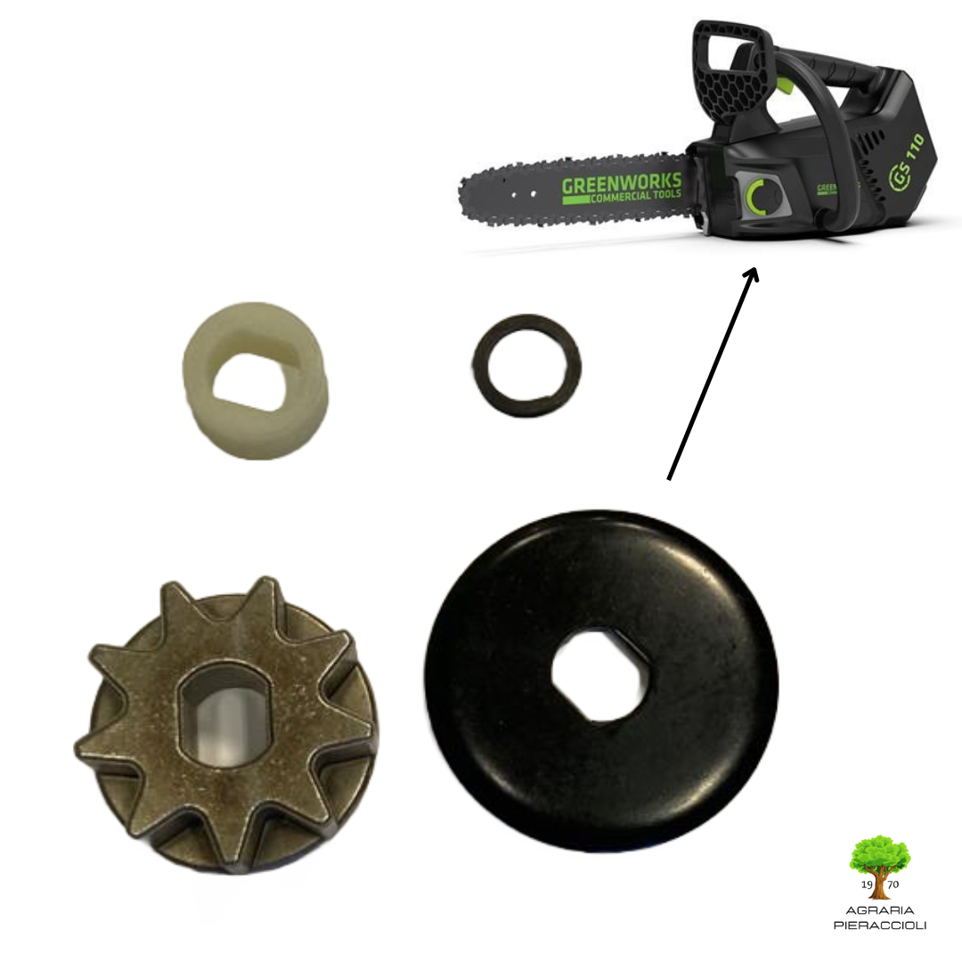 PIGNONE TRASCINAMENTO CATENA GREENWORKS PER MOTOSEGA GD40TCS RICAMBIO ORIGINALE0