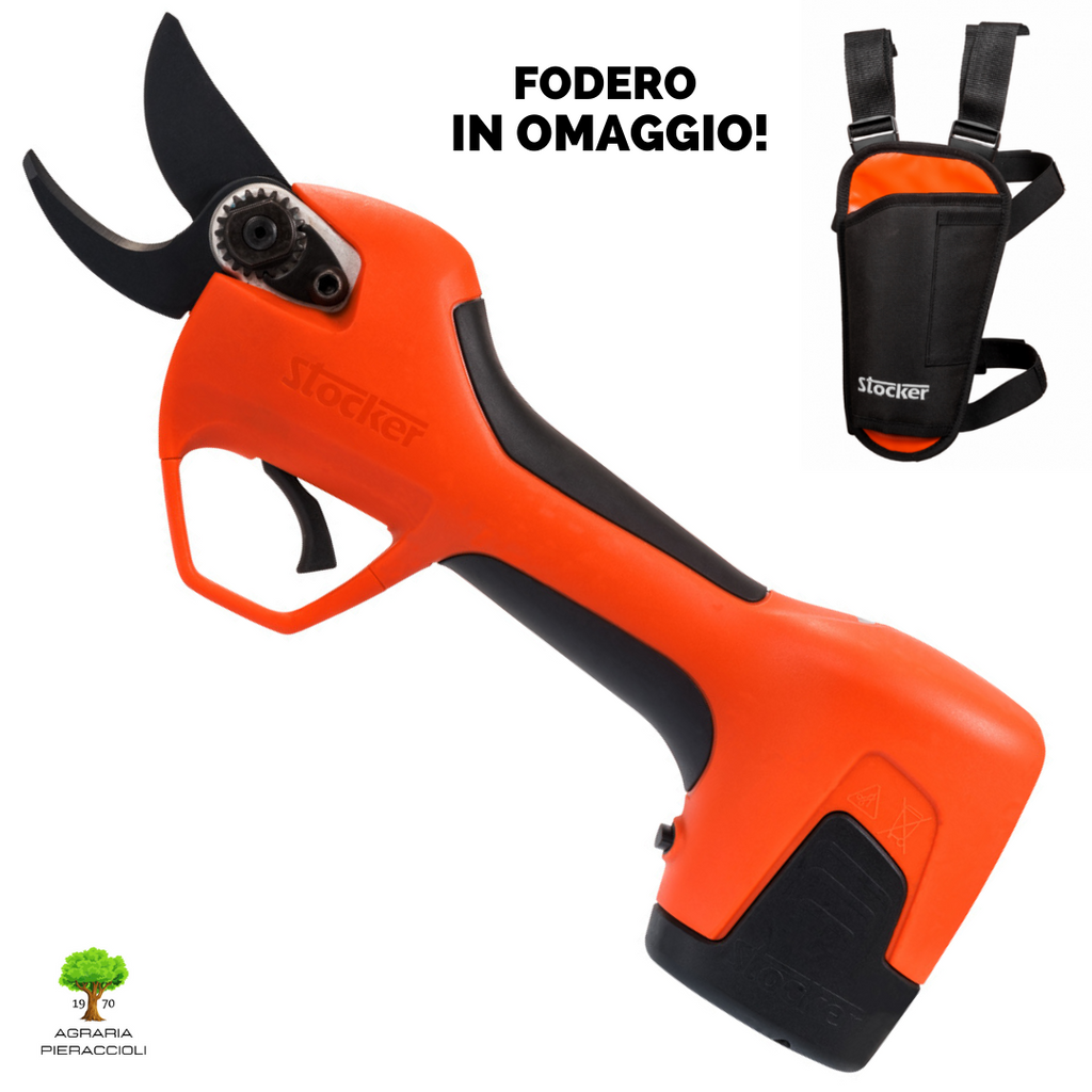STOCKER VULCANO E-30 TP FORBICE DA POTATURA A BATTERIA + KIT 2 BATTERIE + FODERO3