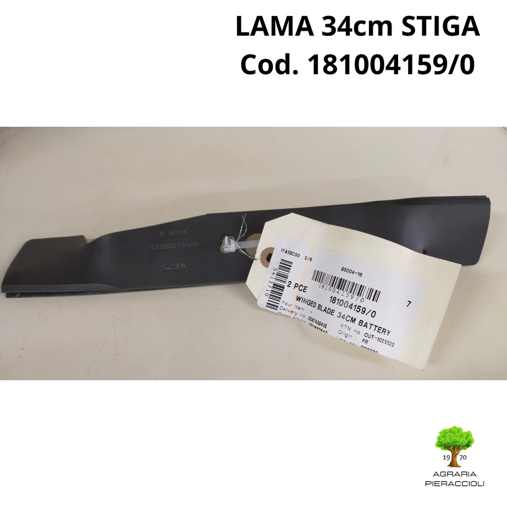LAMA ALETTATA 34cm 181004159 STIGA ORIGINALE TOSAERBA A BATTERIA 48V COMBI 36 AE0