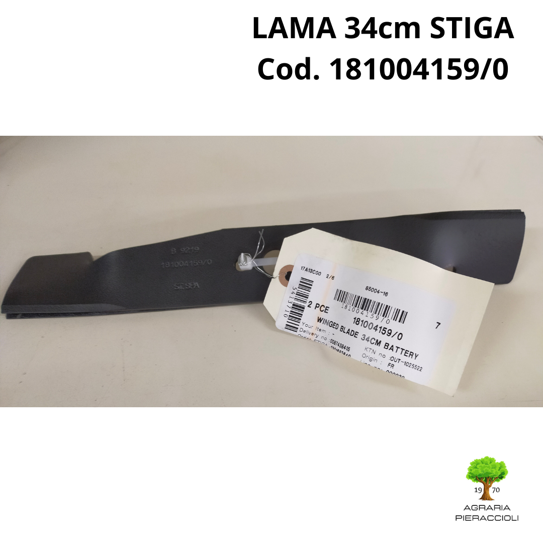 LAMA ALETTATA 34cm 181004159 STIGA ORIGINALE TOSAERBA A BATTERIA 48V COMBI 36 AE0