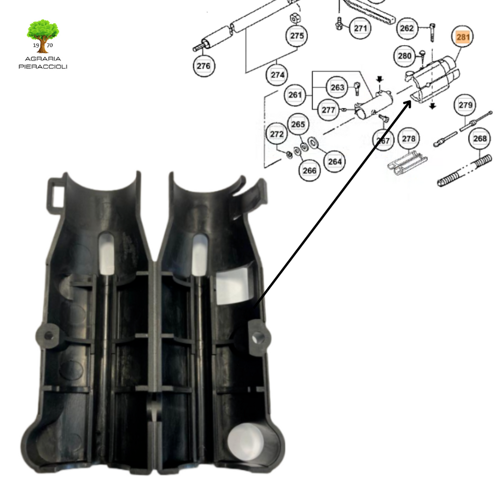 SUPPORTO IN PLASTICA RACCORDO TRASMISSIONE DECESPUGLIATORI HITACHI CG40EF CG47EF0