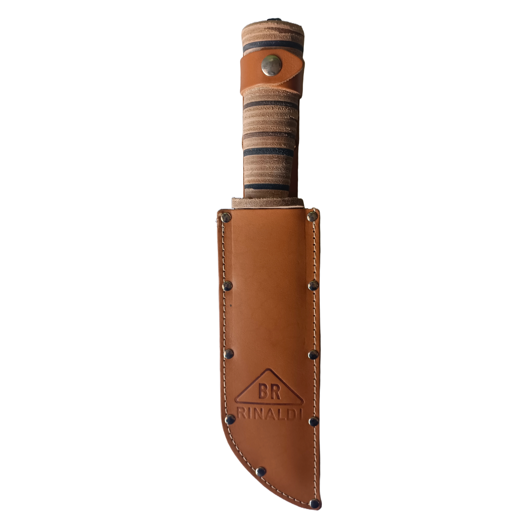 COLTELLO DA CACCIATORE RINALDI 240 IN ACCIAIO FORGIATO CON FODERO IN CUOIO2