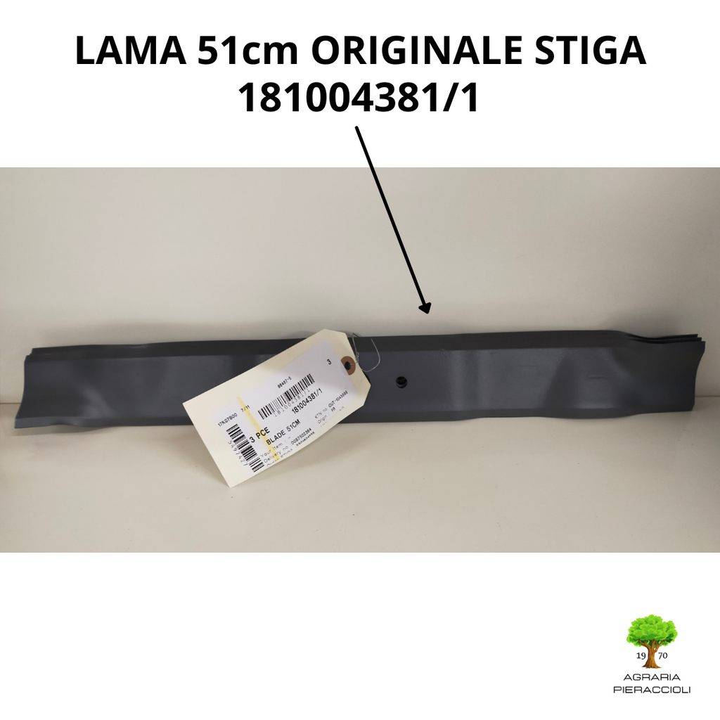 LAMA 51cm 181004381/1 ORIGINALE STIGA PER RASAERBA COMBI53 NP NR NT AL50