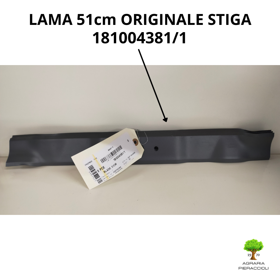 LAMA 51cm 181004381/1 ORIGINALE STIGA PER RASAERBA COMBI53 NP NR NT AL50