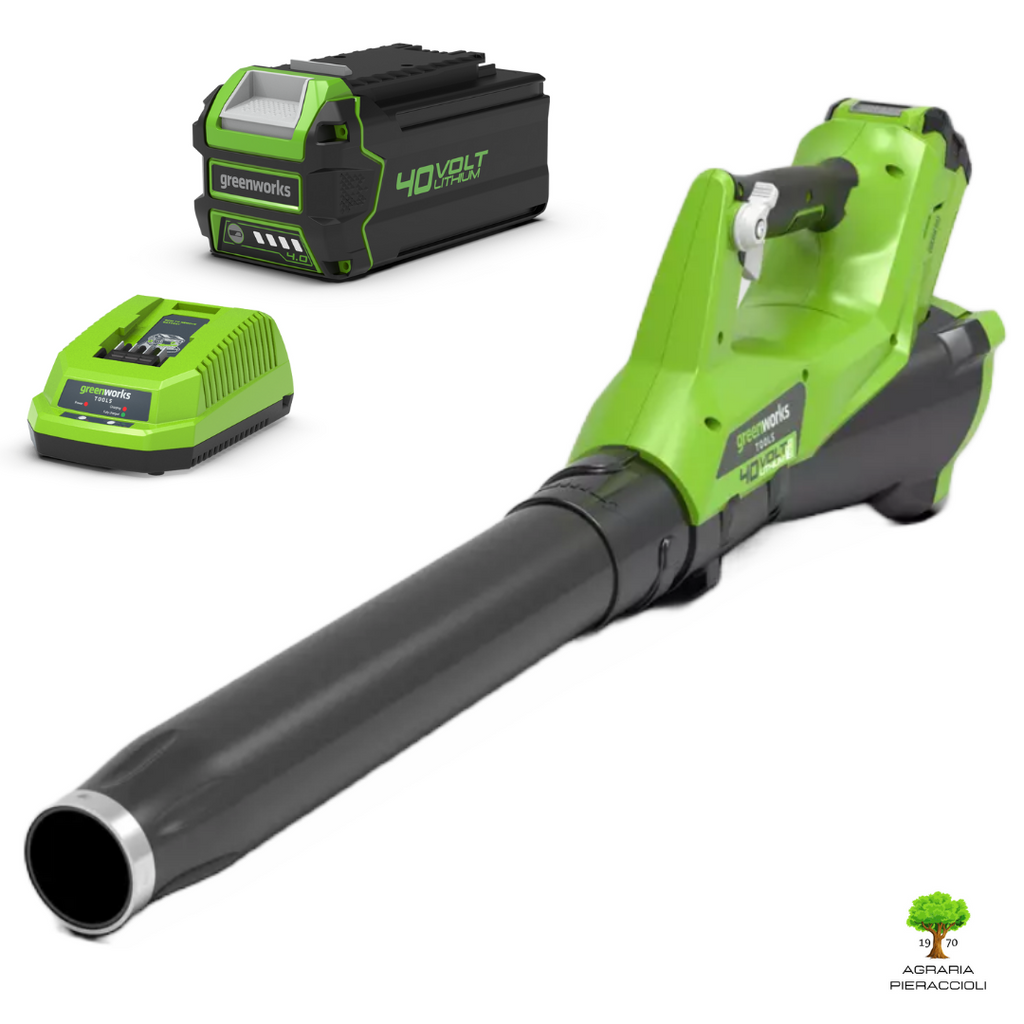 GREENWORKS GD40ABII DIGIPRO SOFFIATORE ASSIALE A BATTERIA 40V + STARTER KIT 4AH1