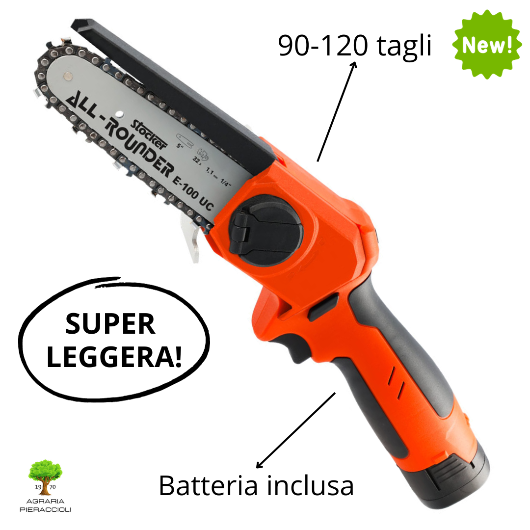 MOTOSEGA ELETTROSEGA STOCKER ALL-ROUNDER E-100 UC 16,8V BATTERIA 2Ah INCLUSA0