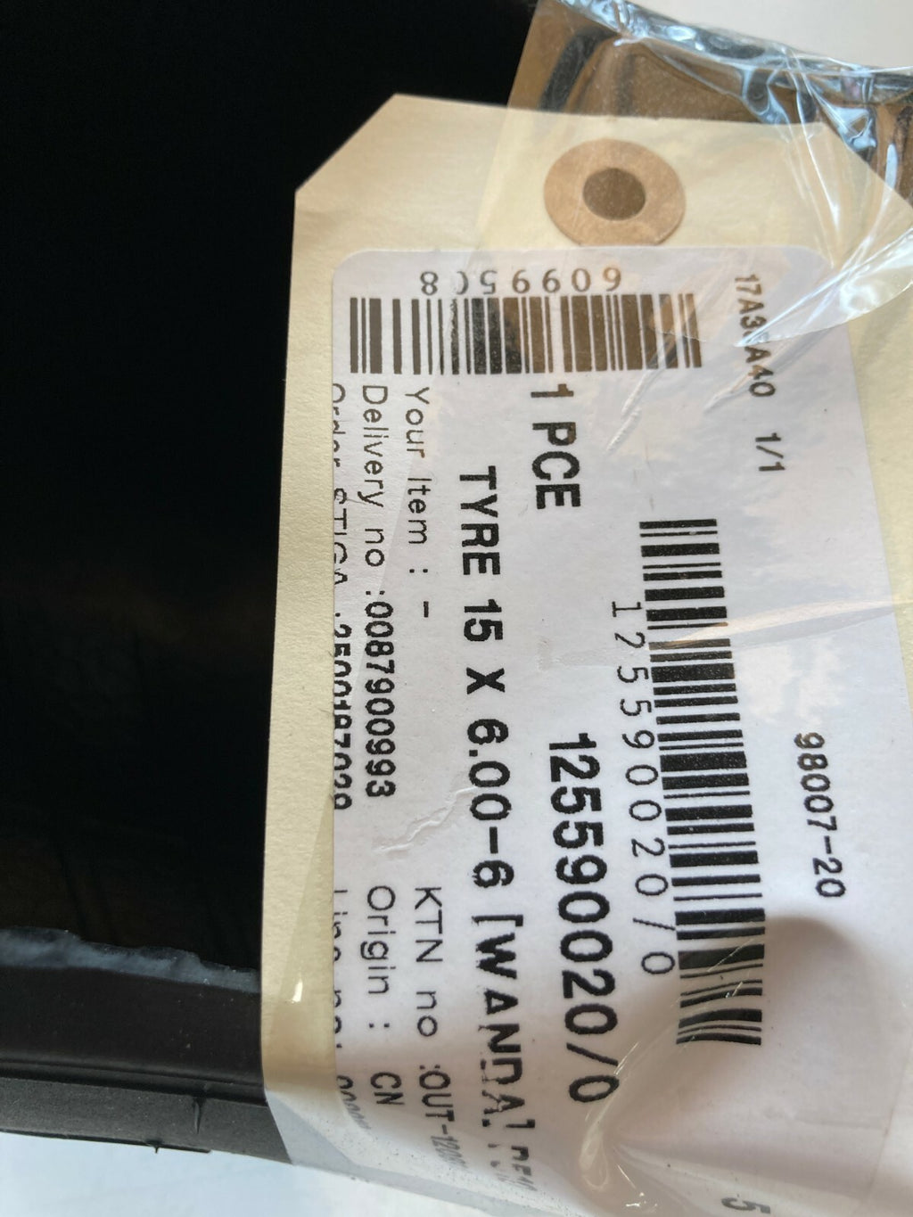 PNEUMATICO STIGA 125590020/0 RICAMBIO ORIGINALE TRATTORINI 15X6.00 P519 WANDA2