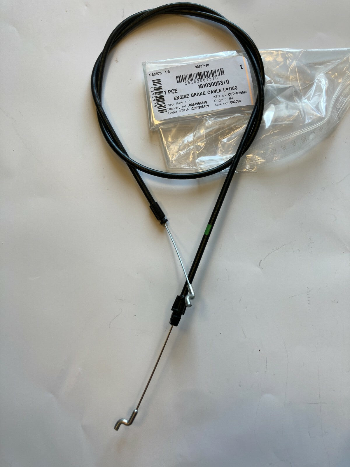 CAVO FRENO MOTORE STIGA 181030053/0 TOSAERBA COMBI/COLLECTOR/A/NT/NRL/NTL/AL53