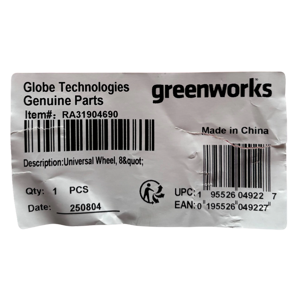 GREENWORKS RUOTA GIREVOLE RICAMBIO ORIGINALE CARRIOLA A BATTERIA  G40GC 319046901