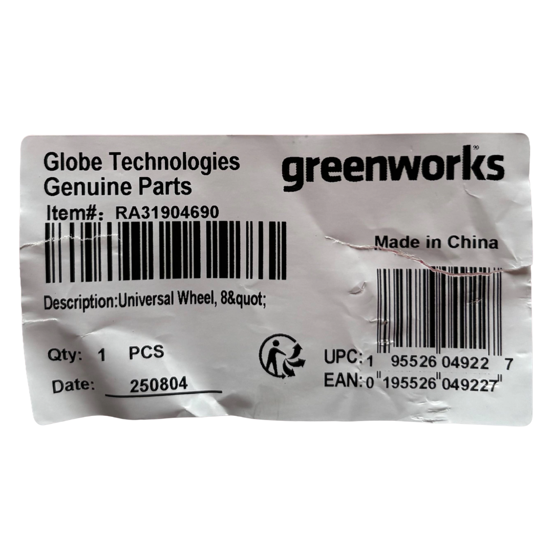 GREENWORKS RUOTA GIREVOLE RICAMBIO ORIGINALE CARRIOLA A BATTERIA  G40GC 319046901