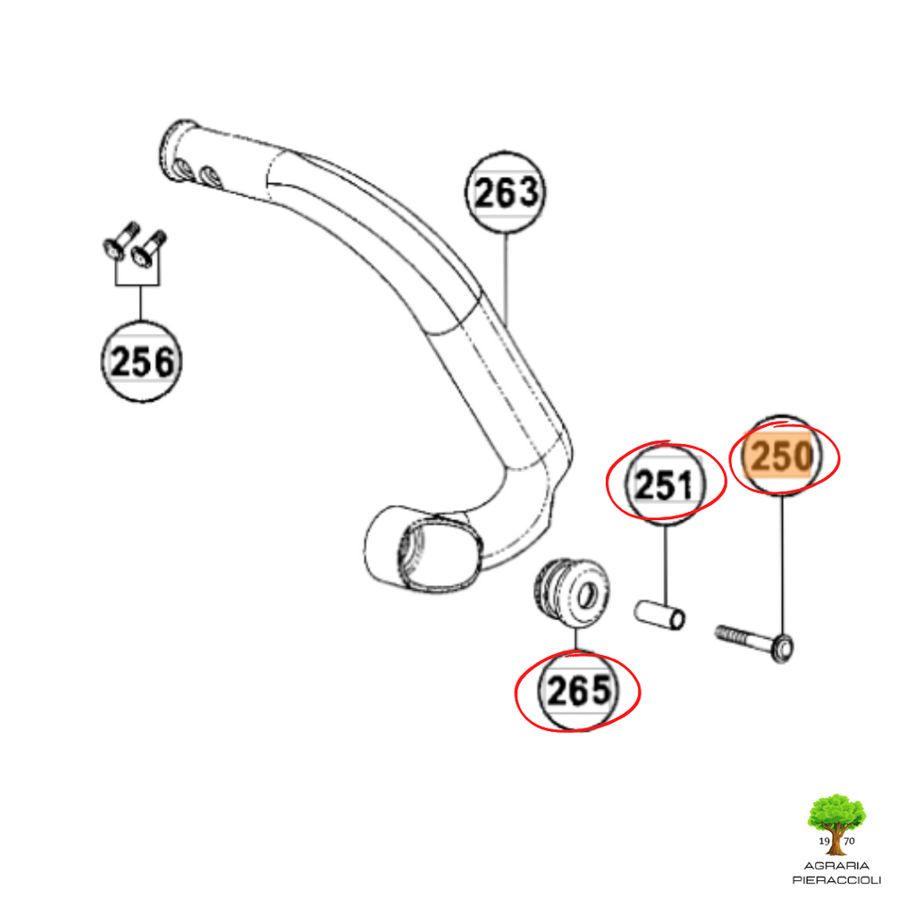 AMMORTIZZATORE/BUSSOLA/VITE IMPUGNATURA MOTOSEGA HITACHI TANAKA CS25EC TCS28016