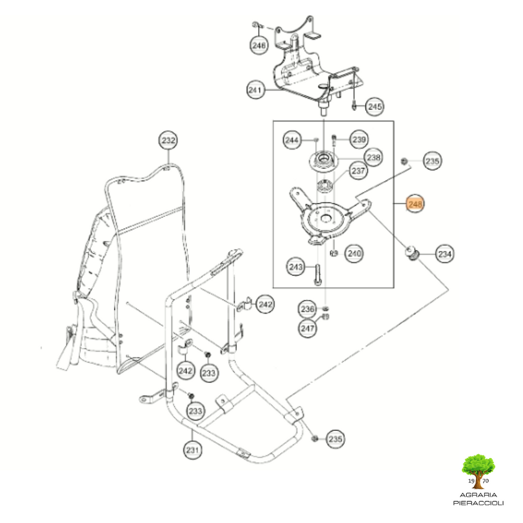 SUPPORTO MOTORE COMPLETO DECESPUGL A ZAINO HITACHI CG47 CG40 TANAKA SUM 500/6004
