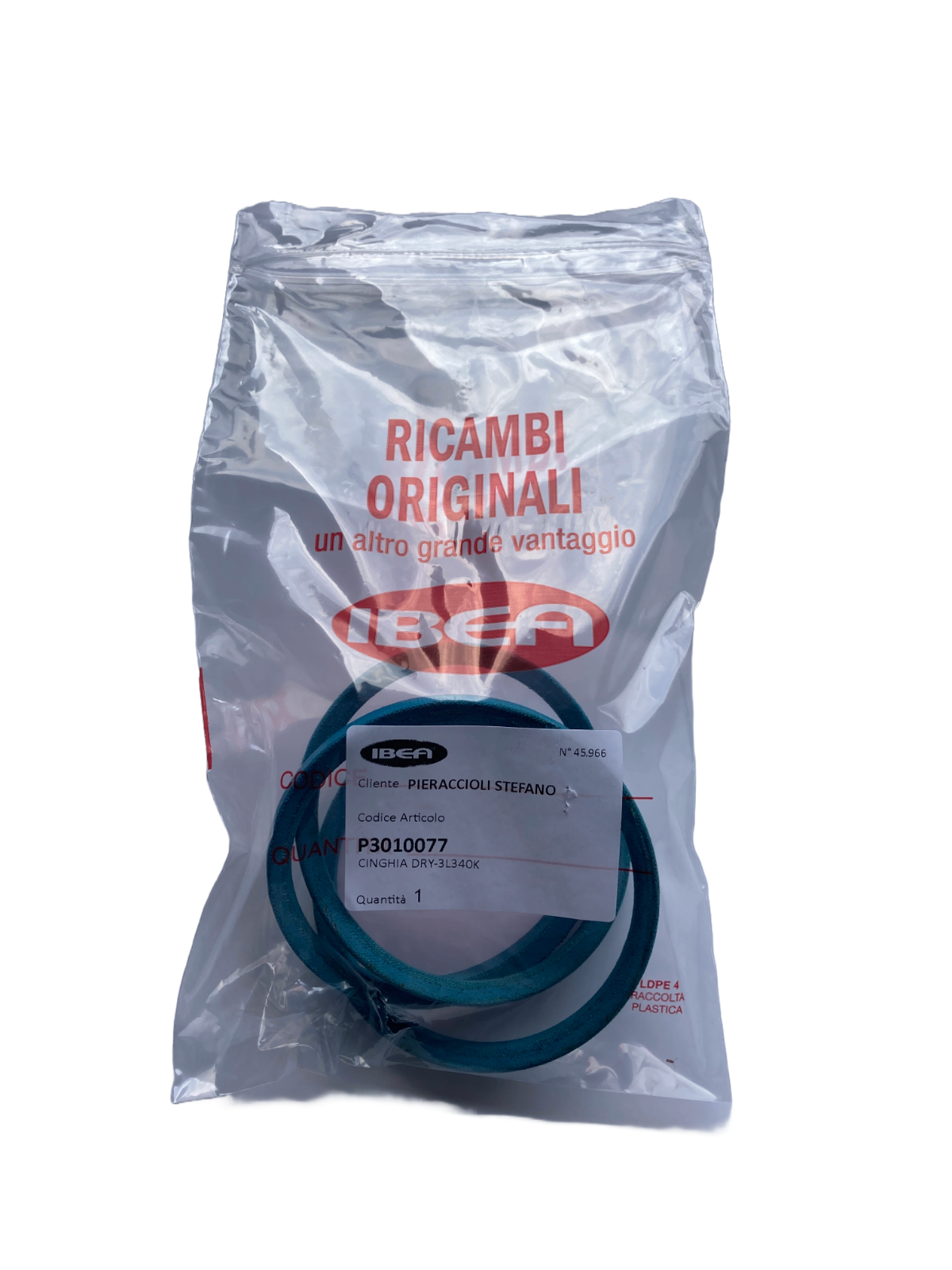 CINGHIA TRASMISSIONE P3010077 RICAMBIO ORIGINALE IBEA PER TOSAERBA 55030B 55030H1