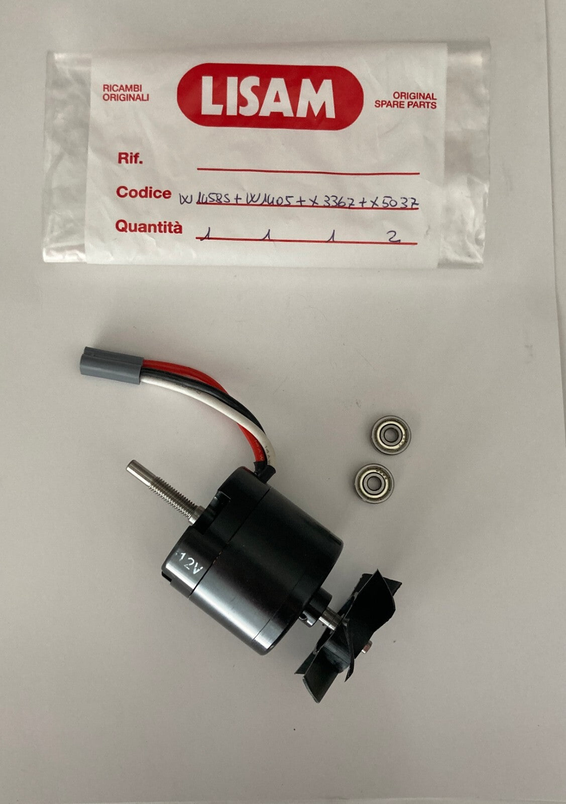LISAM MOTORE ABBACCHIATORE SWING ORIGINALE COMPLETO VENTOLA CUSCINETTI SEEGER3