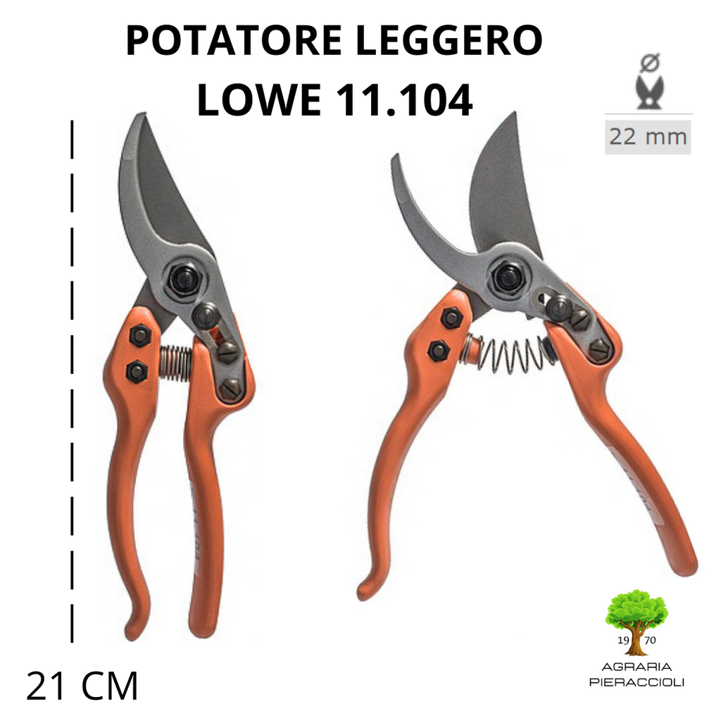 FORBICE DA POTATURA LÖWE 11.104 LEGGERA BYPASS TAGLIO 22mm PROFESSIONALE0