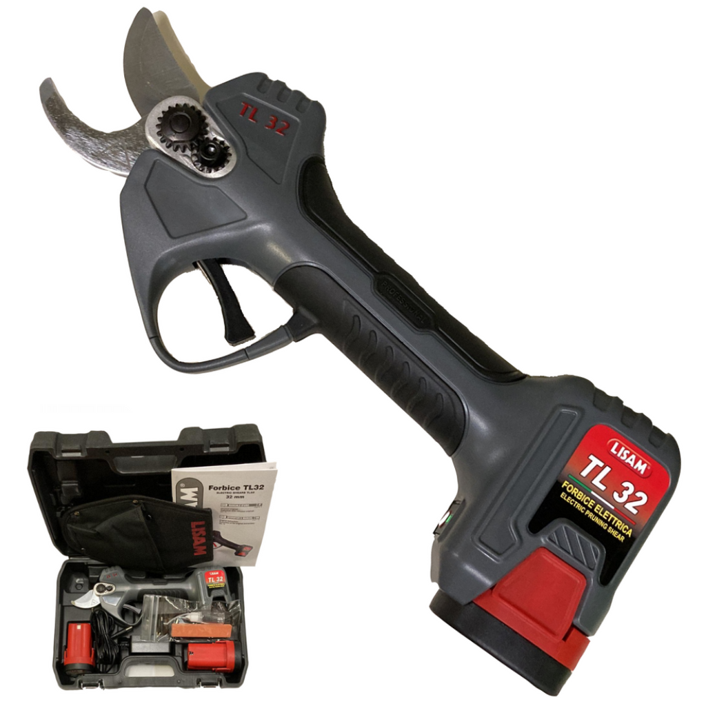 LISAM TL32 FORBICE DA POTATURA A BATTERIA Ø32mm CON 2 BATTERIE FODERO VALIGETTA0