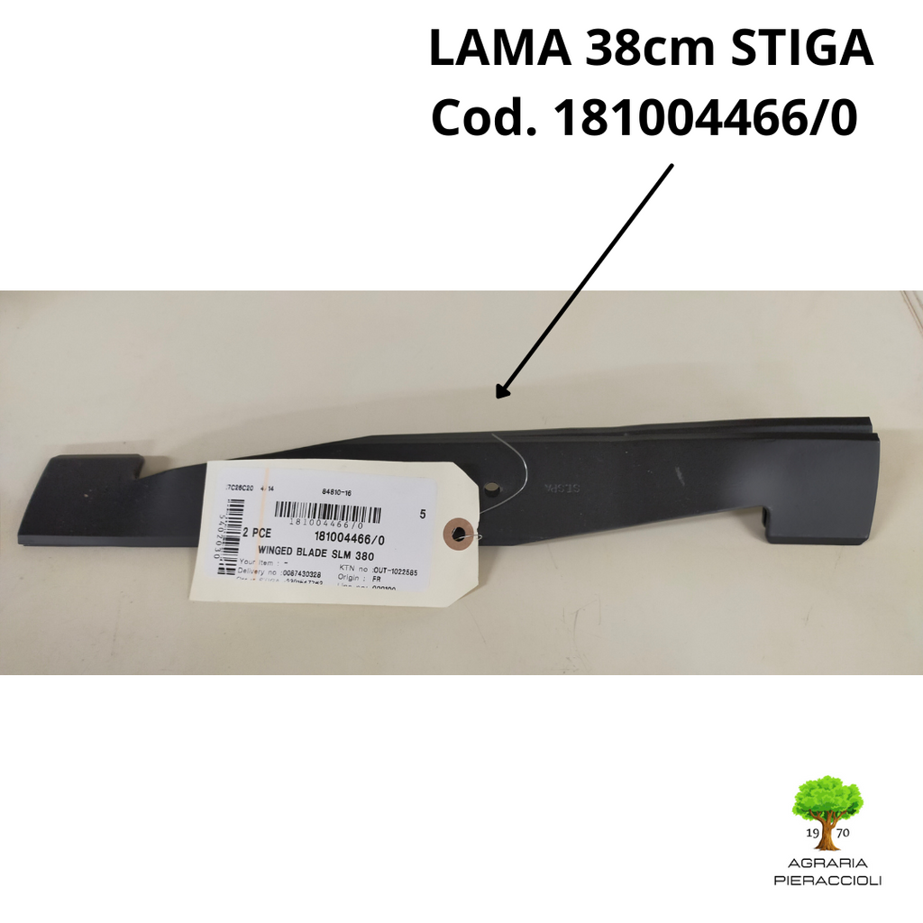 LAMA ALETTATTA 38cm 181004466 RICAMBIO ORIGINALE STIGA TOSAERBA TIPO SLM 540 AE0