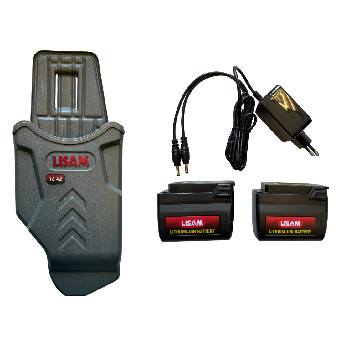 FORBICE DA POTATURA A BATTERIA LISAM TL42 Ø42mm 25,2V + 2 BATTERIE 2,6ah +FODERO3