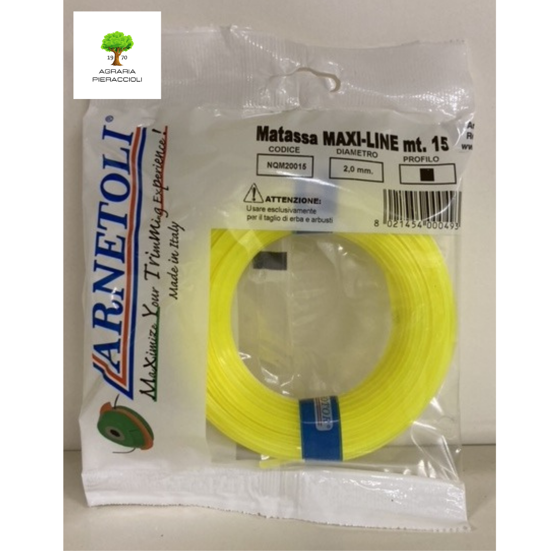 FILO DECESPUGLIATORE ARNETOLI MAXI-LINE Ø2,0mm mt15 PROFILO QUADRATO 0