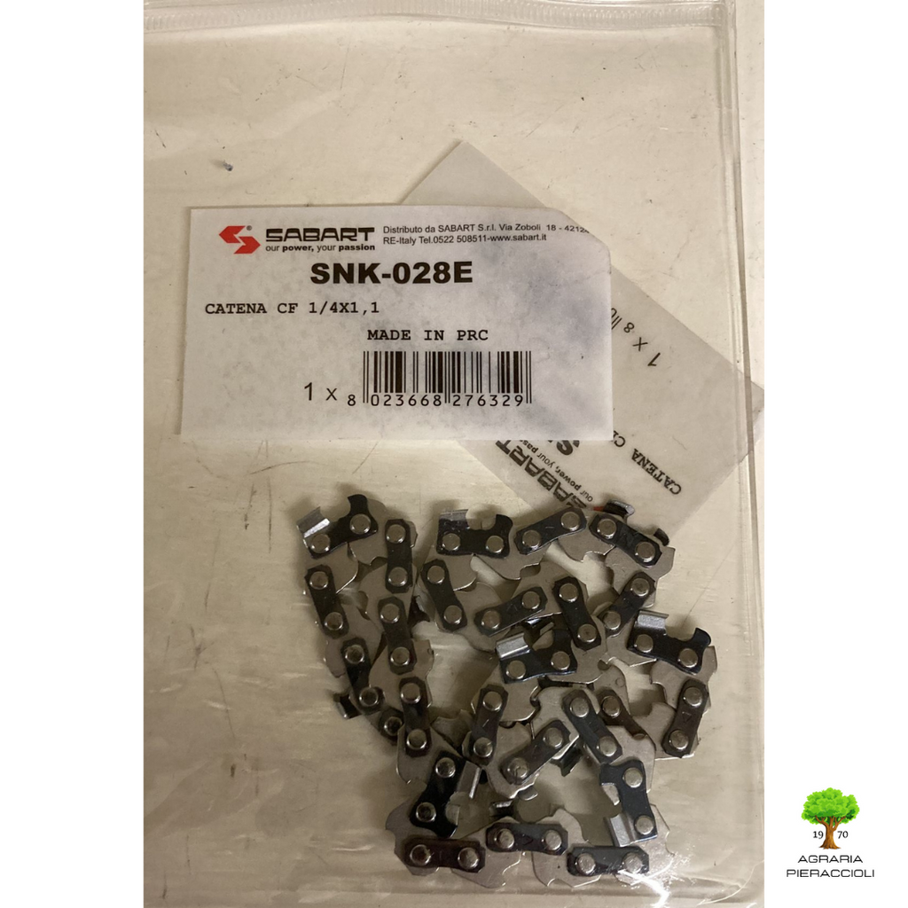 CATENA PER MINI MOTOSEGHE  BATTERIA MAGMA E-100 STOCKER PASSO 1/4 SPES.1,1 28MAG1