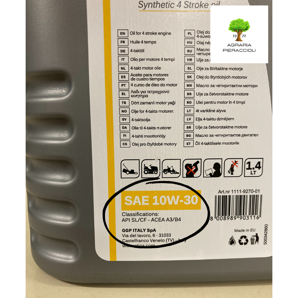 STIGA OLIO PER MOTORI 4 TEMPI BRIGGS & STRATTON LONCIN etc 1,4Lt SAE 10W-30 TOP4